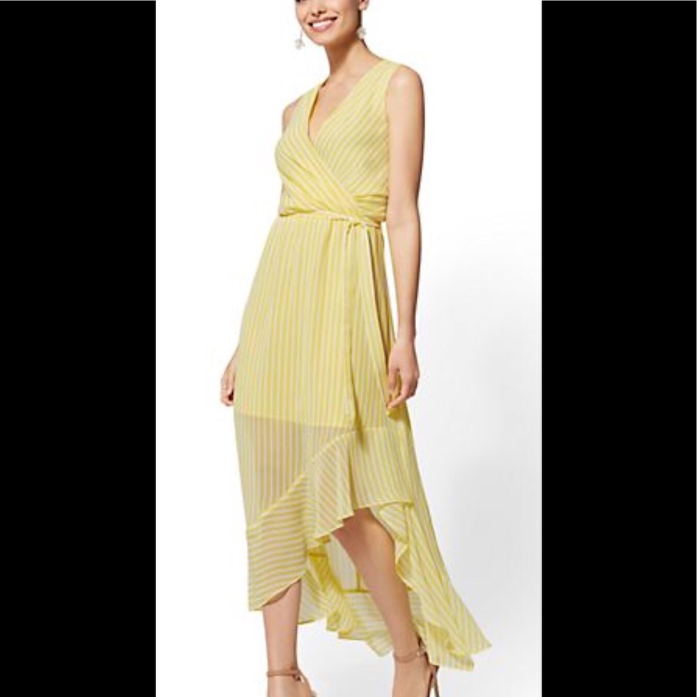 New Stripe Wrap Maxi Dress